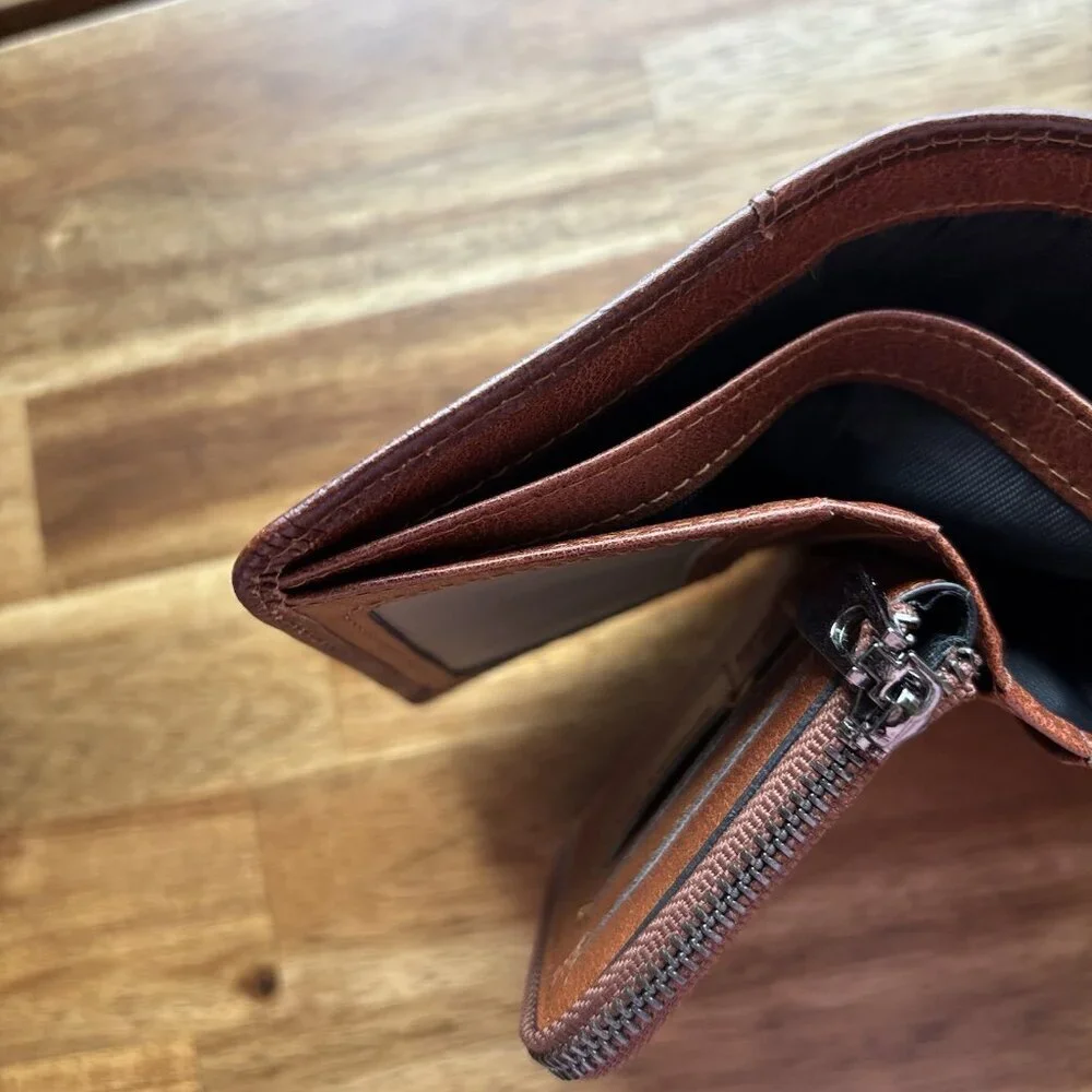 Men's Wallet-Ciephia RFID-Blocking Trifold Leather-Vintage Design Brown Classic